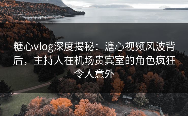 糖心vlog深度揭秘:溏心视频风波背后,主持人在机场贵宾室的角色疯狂令人意外 糖心vlog深度揭秘:溏心视频风波背后,主持人在机场贵宾室的角色疯狂令人意外